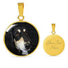 Black Saluki Dog Print Circle Pendant Luxury Necklace-Free Shipping - Deruj.com