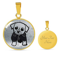 Cute Dog Art Print Circle Pendant Luxury Necklace-Free Shipping - Deruj.com