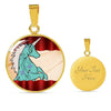 Unicorn Print Circle Pendant Luxury Necklace-Free Shipping - Deruj.com
