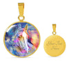 Friesian Horse Print Circle Pendant Luxury Necklace-Free Shipping - Deruj.com