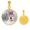Labrador Retriever Texas Print Circle Pendant Luxury Necklace-Free Shipping - Deruj.com