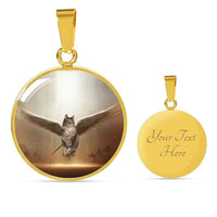 Norwegian Forest Cat Print Circle Pendant Luxury Necklace-Free Shipping - Deruj.com