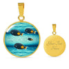 Achilles Tang Fish Print Luxury Circle Necklace -Free Shipping - Deruj.com