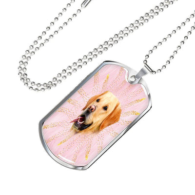 Labrador Retriever Print Dog Tag Pendant With Military Chain -Free Shipping - Deruj.com
