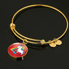Unicorn Rainbow Print Circle Pendant Luxury Bangle-Free Shipping - Deruj.com