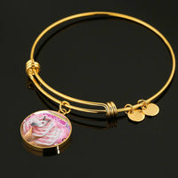Creamy Unicorn Print Circle Pendant Luxury Bangle-Free Shipping - Deruj.com