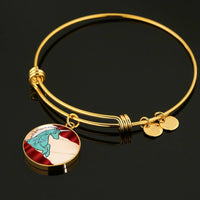 Unicorn Print Circle Pendant Luxury Bangle-Free Shipping - Deruj.com