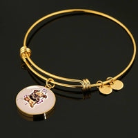 Brussels Griffon Print Circle Pendant Luxury Bangle-Free Shipping - Deruj.com