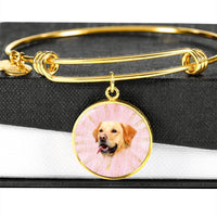 Labrador Retriever Print Circle Pendent Luxury Bangle-Free Shipping - Deruj.com