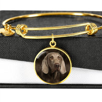 Weimaraner Dog Print Circle Pendant Luxury Bangle-Free Shipping - Deruj.com