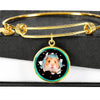 Syrian Hamster Print Circle Pendent Luxury Bangle-Free Shipping - Deruj.com