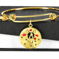 Cute Boston Terrier Print Circle Pendant Luxury Bangle-Free Shipping - Deruj.com