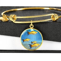 Common Molly Fish Print Circle Pendant Luxury Bangle-Free Shipping - Deruj.com