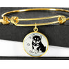 Shiba Inu Dog Circle Pendent Luxury Bangle-Free Shipping - Deruj.com