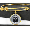 Cute Dog Art Print Circle Pendant Luxury Bangle-Free Shipping - Deruj.com