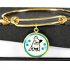 Cute French Bulldog Circle Pendent Luxury Bangle-Free Shipping - Deruj.com