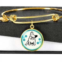 Cute French Bulldog Circle Pendent Luxury Bangle-Free Shipping - Deruj.com