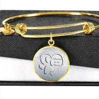 Paws Art Print Circle Pendant Luxury Bangle-Free Shipping - Deruj.com