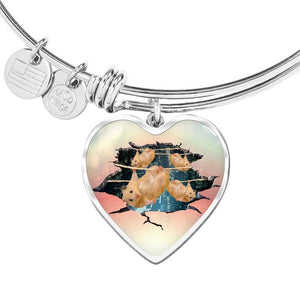 Golden Hamster Hanging Print Heart Pendant Bangle-Free Shipping - Deruj.com
