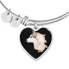 Siberian Husky Dog 3D Print Heart Pendant Bangle-Free Shipping - Deruj.com