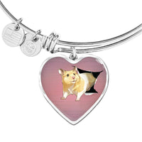 Lovely Hamster Print Heart Pendant Bangle-Free Shipping - Deruj.com