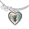 Korat Cat Print Heart Pendant Bangle-Free Shipping - Deruj.com