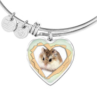 Robo Hamster Print Heart Pendant Bangle-Free Shipping - Deruj.com