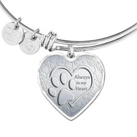 Paws Art Print Heart Pendant Luxury Bangle-Free Shipping - Deruj.com
