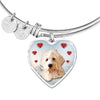 Goldendoodle Print Luxury Heart Charm Bangle-Free Shipping - Deruj.com