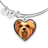 Lhasa Apso Print Heart Pendant Bangle-Free Shipping - Deruj.com