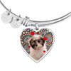 Cute Havanese Dog Print Luxury Heart Charm Bangle-Free Shipping - Deruj.com