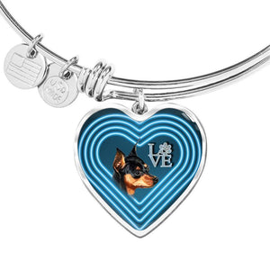 Miniature Pinscher Dog Print Heart Pendant Bangle-Free Shipping - Deruj.com