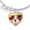 Cute Jack Russell Terrier Print Luxury Heart Charm Bangle-Free Shipping - Deruj.com