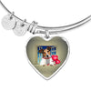 Cute Jack Russell Terrier On Window Print Heart Pendant Luxury Bangle-Free Shipping - Deruj.com