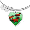 Arabian Horse Art Print Heart Pendant Bangle-Free Shipping - Deruj.com