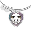 Amazing Panda Vector Art Print Heart Pendant Bangle-Free Shipping - Deruj.com