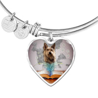 Berger Picard Print Luxury Heart Charm Bangle -Free Shipping - Deruj.com