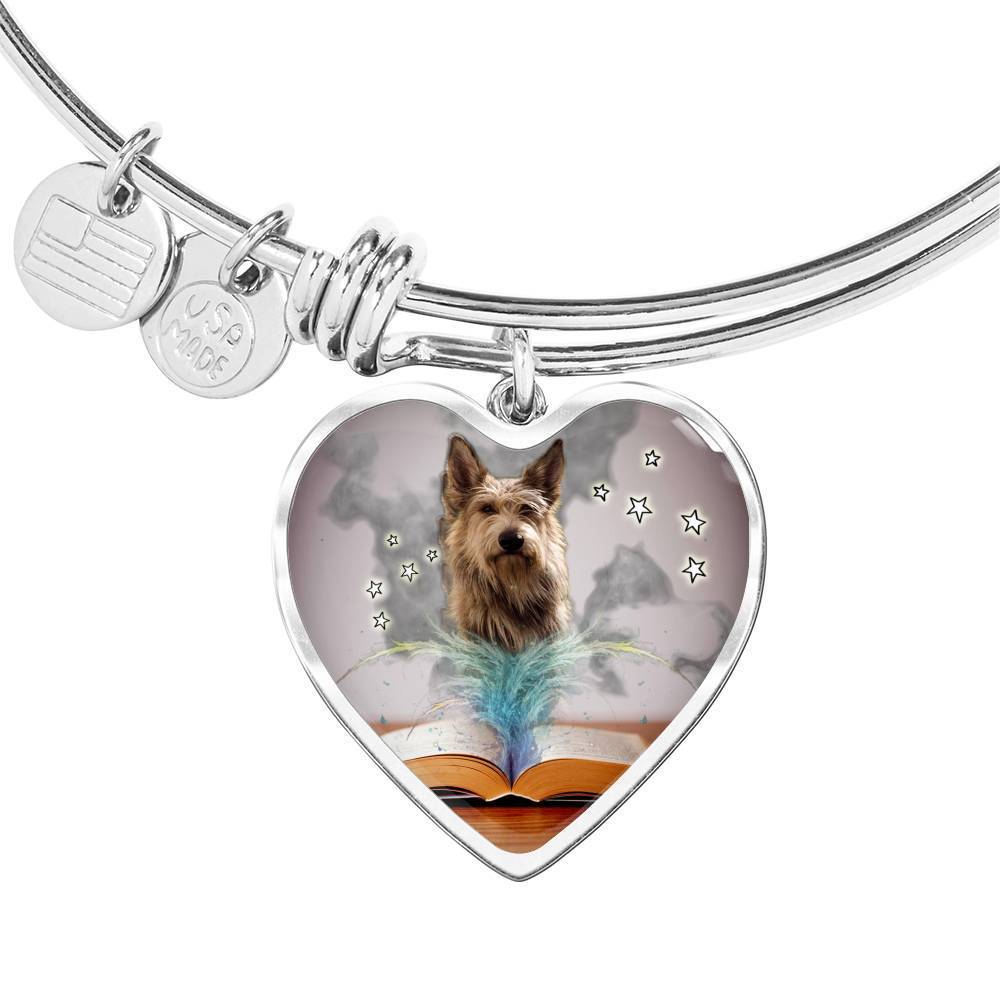 Berger Picard Print Luxury Heart Charm Bangle -Free Shipping - Deruj.com