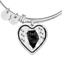 Nebelung Cat Print Heart Pendant Bangle-Free Shipping - Deruj.com