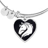 Friesian Horse Vector Art Print Heart Pendant Bangle-Free Shipping - Deruj.com