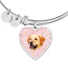 Labrador Retriever Print Heart Pendant Bangle-Free Shipping - Deruj.com