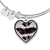 American Flag Skull Print Heart Pendant Bangle-Free Shipping - Deruj.com