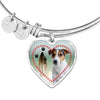 Jack Russell Terrier Print Luxury Heart Charm Bangle-Free Shipping - Deruj.com