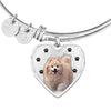 Cute Pomeranian Print Luxury Heart Charm Bangle-Free Shipping - Deruj.com