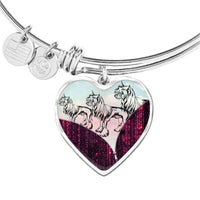 Chinese Crested Dog Art Print Heart Pendant Bangle-Free Shipping - Deruj.com