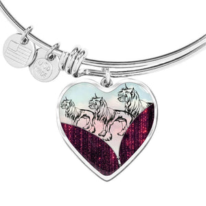 Chinese Crested Dog Art Print Heart Pendant Bangle-Free Shipping - Deruj.com