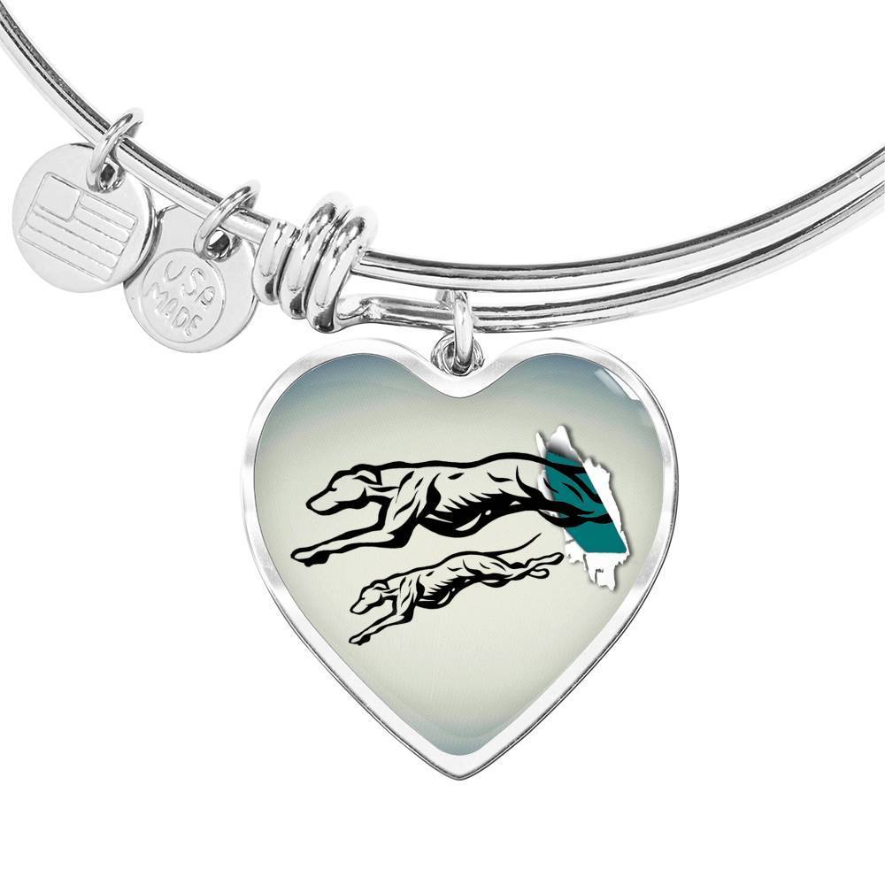 Greyhound Dog Art Print Heart Pendant Bangle-Free Shipping - Deruj.com