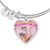 Creamy Unicorn Print Heart Pendant Luxury Bangle-Free Shipping - Deruj.com