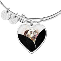 Dalmatian Dog Art Print Heart Pendant Bangle-Free Shipping - Deruj.com