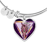 Horse Designer Art Print Heart Pendant Bangle-Free Shipping - Deruj.com